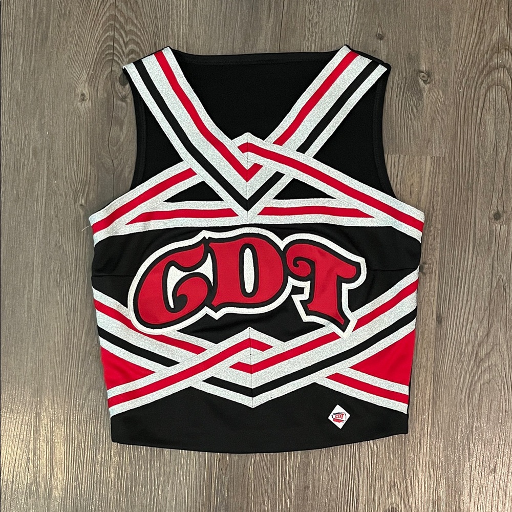 Cheer Dance Team Black and Red Costume Top